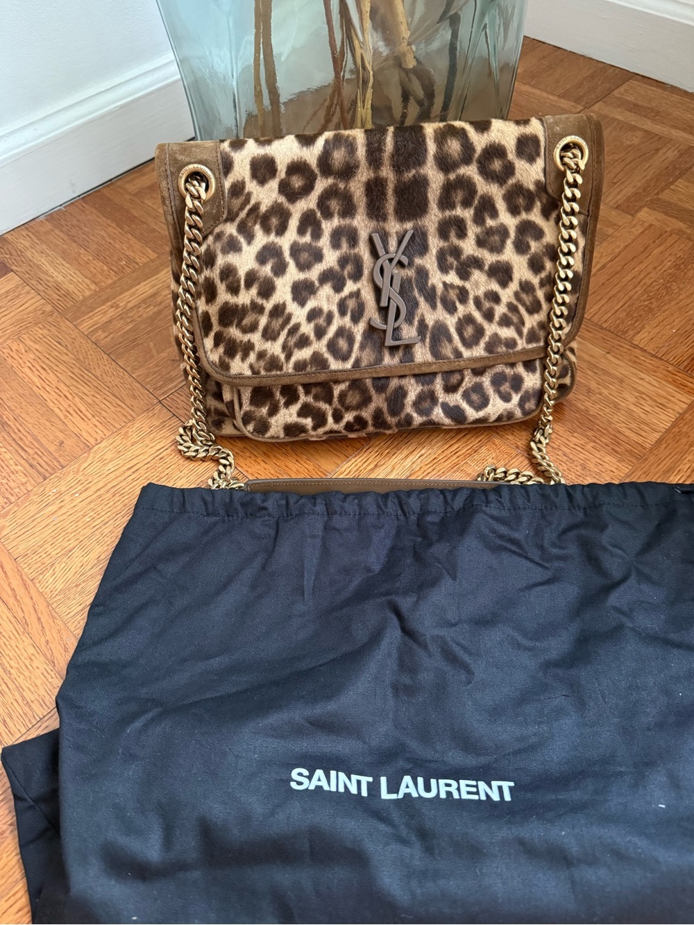Saint Laurent Baby Pony Hair Leopard Print Niki